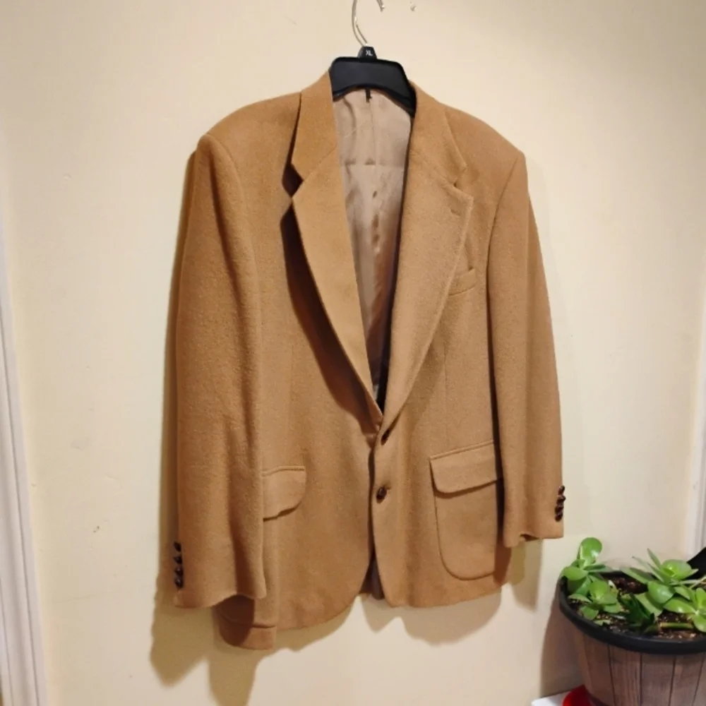 Stafford Vintage Camel Wool Blend Blazer Suit Jacket. Size 44 R​​​